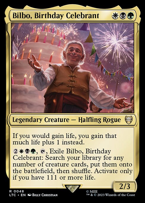 Bilbo, Birthday Celebrant (48) [Tales of Middle-earth Commander]