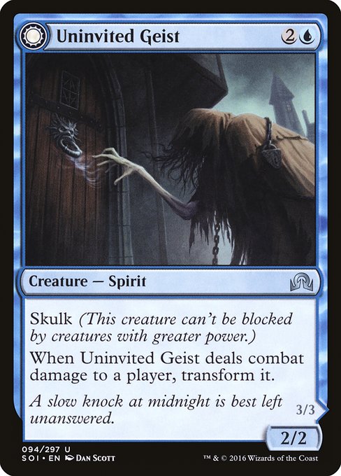 Uninvited Geist // Unimpeded Trespasser (94) [Shadows over Innistrad]