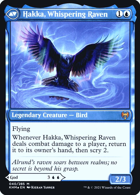 Alrund, God of the Cosmos // Hakka, Whispering Raven (40s) [Kaldheim Promos] Reverse