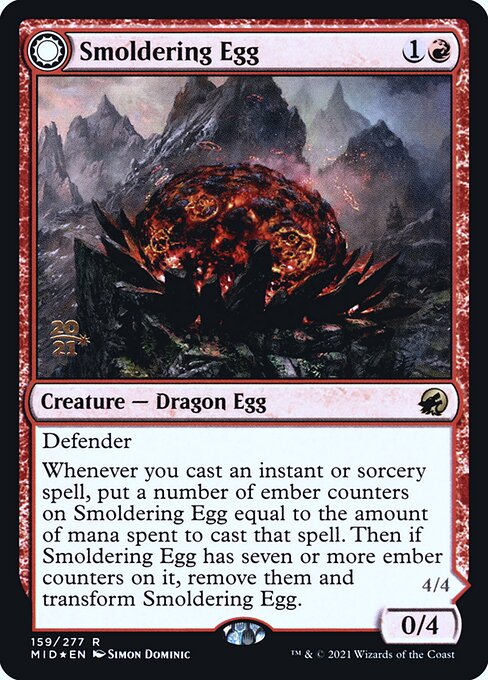 Smoldering Egg // Ashmouth Dragon (159s) [Innistrad: Midnight Hunt Promos]