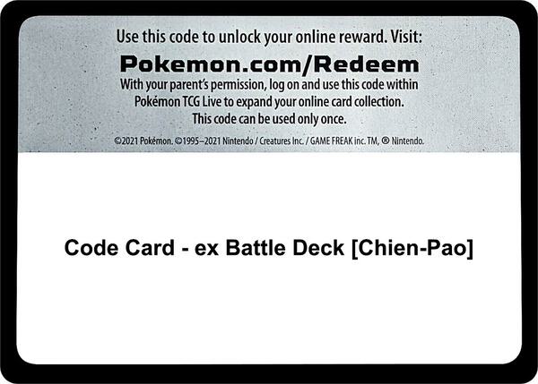 Code Card - ex Battle Deck [Chien-Pao] [Miscellaneous Cards and Products]