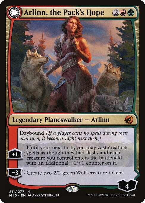 Arlinn, the Pack's Hope // Arlinn, the Moon's Fury (211) [Innistrad: Midnight Hunt]