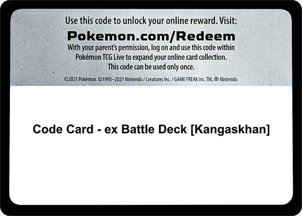 Code Card - ex Battle Deck [Kangaskhan] [Miscellaneous Cards and Products]