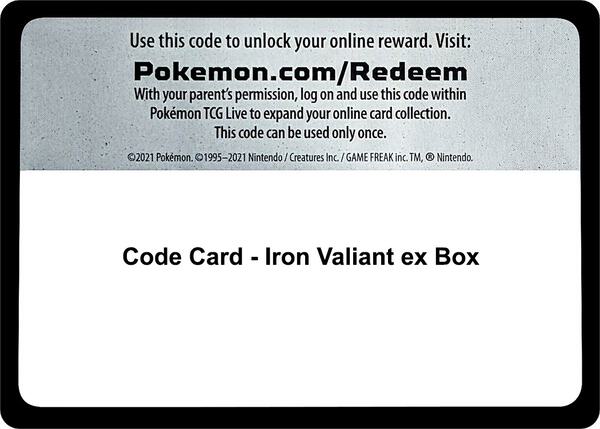 Code Card - Iron Valiant ex Box [Miscellaneous Cards and Products]