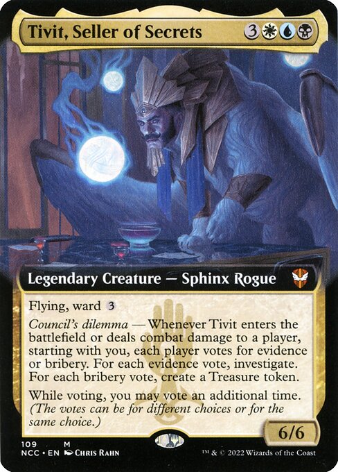Tivit, Seller of Secrets (109) [New Capenna Commander] [Extended Art]