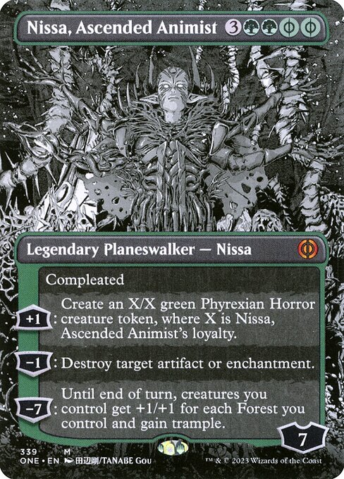 Nissa, Ascended Animist (339) [Phyrexia: All Will Be One] [Showcase, Borderless]