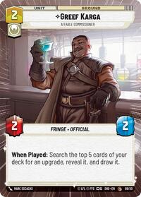 Greef Karga - Affable Commissioner (Hyperspace) (08/20) [Shadows of the Galaxy Weekly Play Promos]