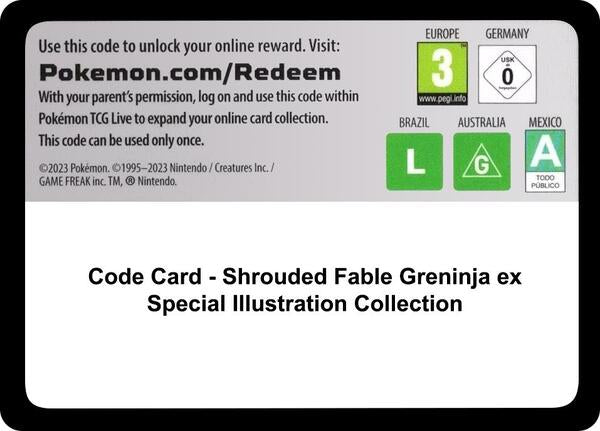 Code Card - Shrouded Fable Greninja ex Special Illustration Collection [SV Shrouded Fable]