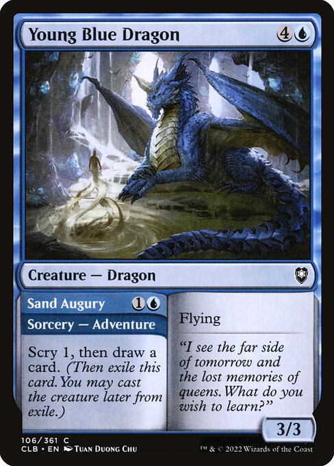 Young Blue Dragon // Sand Augury (106) [Commander Legends: Battle for Baldur's Gate]