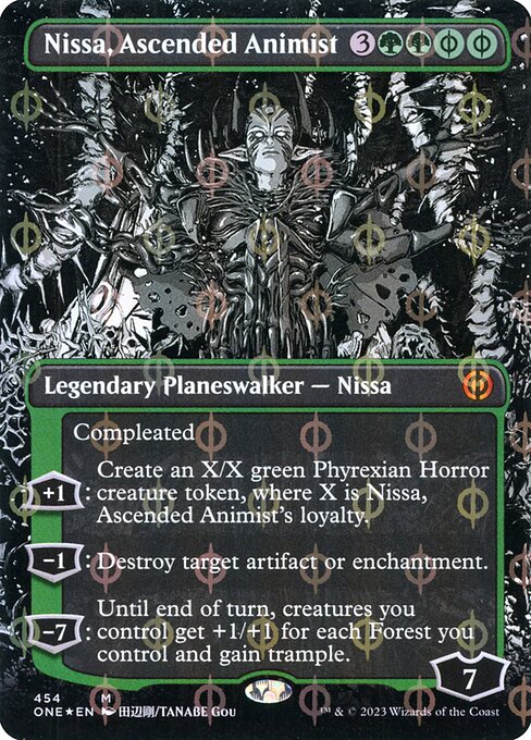 Nissa, Ascended Animist (454) [Phyrexia: All Will Be One] [Showcase, Borderless]