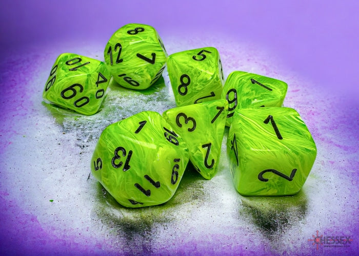 CHX22430 Mega-Hedral Bright Green Black 7pc Dice Set image 0
