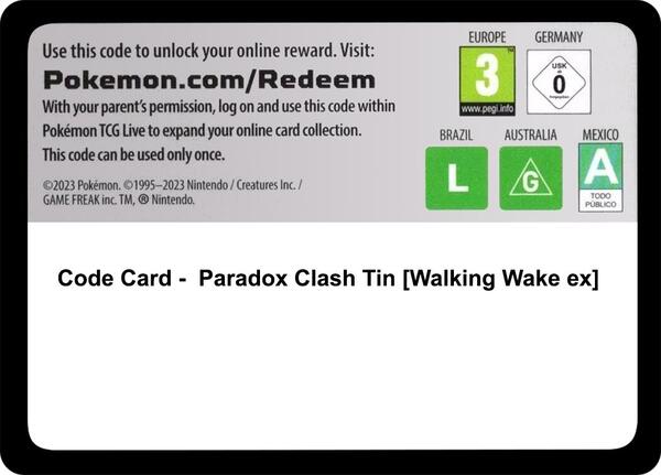 Code Card - Paradox Clash Tin [Walking Wake ex] [Miscellaneous Cards and Products]
