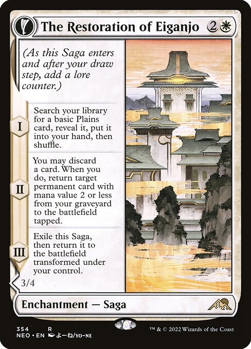 The Restoration of Eiganjo // Architect of Restoration (354) [Kamigawa: Neon Dynasty] [Showcase]