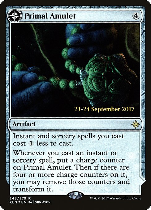 Primal Amulet // Primal Wellspring (243s) [Ixalan Promos]