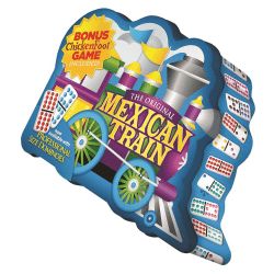 Mexican Train Deluxe Dot Domino Set with Bonus Chicken Foot Game image 0