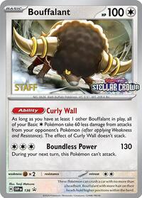 Bouffalant - 136 (Prerelease) [Staff] (136) [SV Scarlet and Violet Promo Cards]