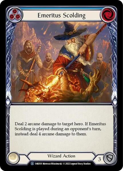 Emeritus Scolding (Blue) (1HK018) [Historic Pack 1 Blitz Deck Kano]