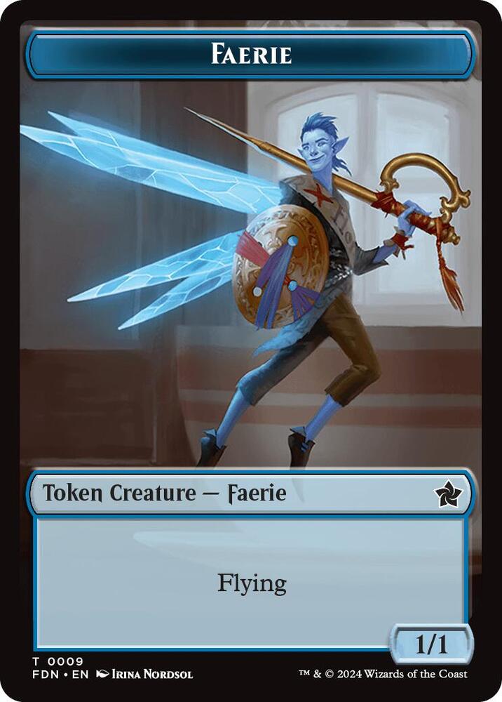 Faerie // Fish Doubled-Sided Token (9 // 10) [Foundations]
