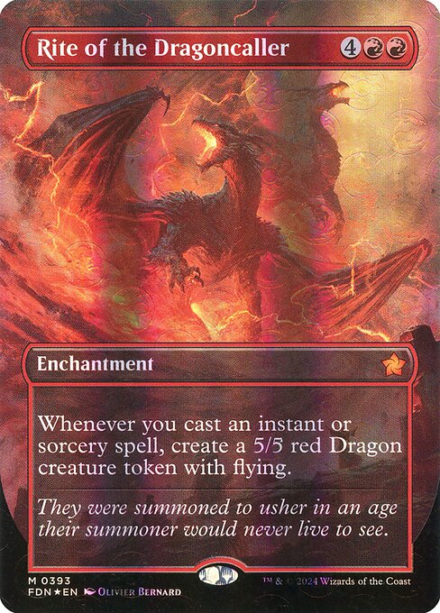 Rite of the Dragoncaller (Borderless) (Mana Foil) (393) [Foundations]