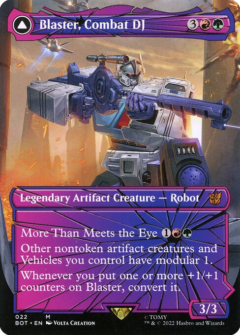 Blaster, Combat DJ // Blaster, Morale Booster (22) [Transformers] [Borderless]