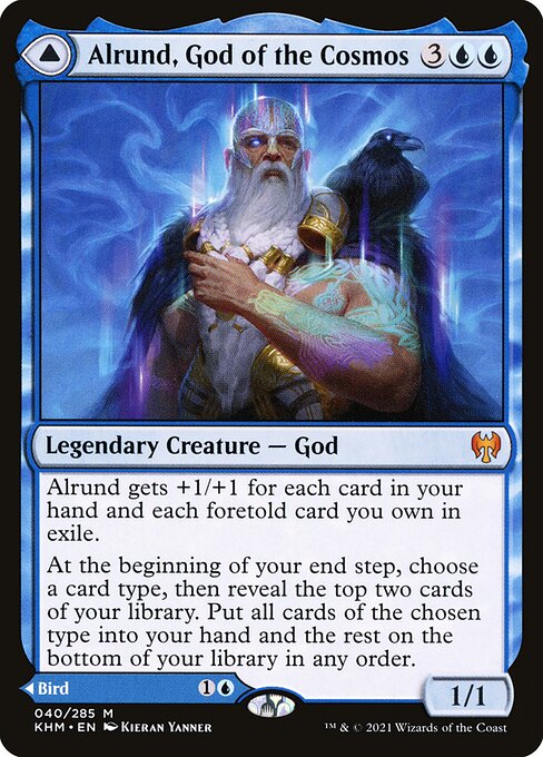 Alrund, God of the Cosmos // Hakka, Whispering Raven (40) [Kaldheim]
