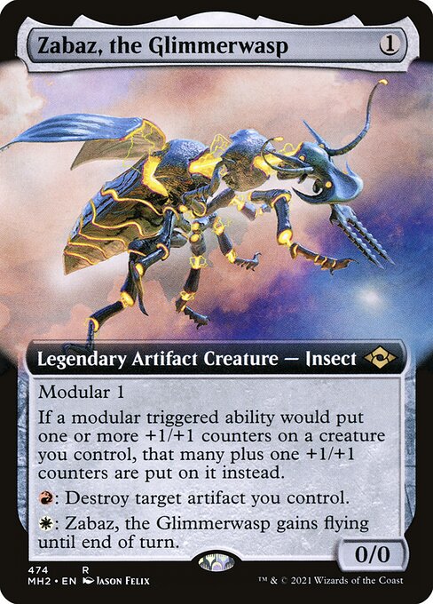 Zabaz, the Glimmerwasp (474) [Modern Horizons 2] [Extended Art]