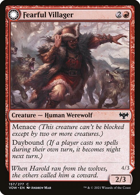 Fearful Villager // Fearsome Werewolf (157) [Innistrad: Crimson Vow]