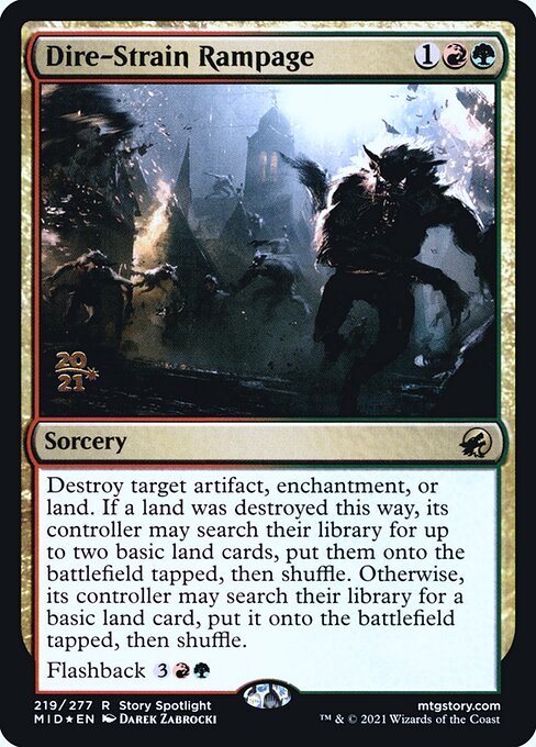 Dire-Strain Rampage (219s) [Innistrad: Midnight Hunt Promos]