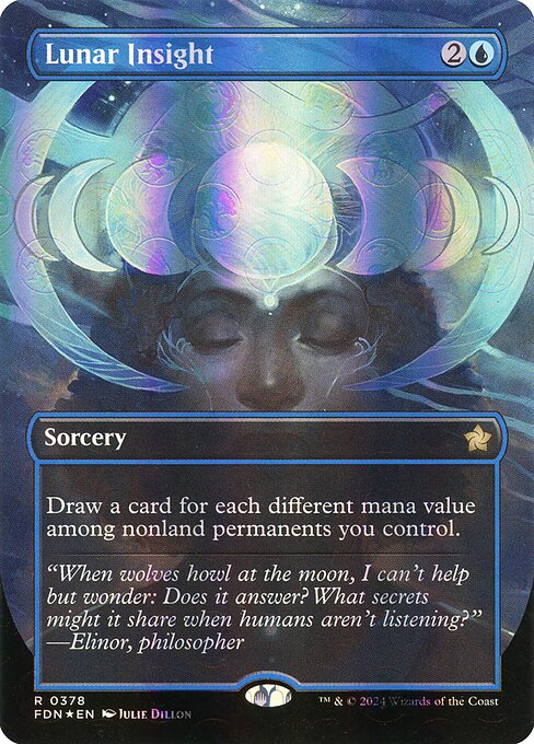 Lunar Insight (Borderless) (Mana Foil) (378) [Foundations]