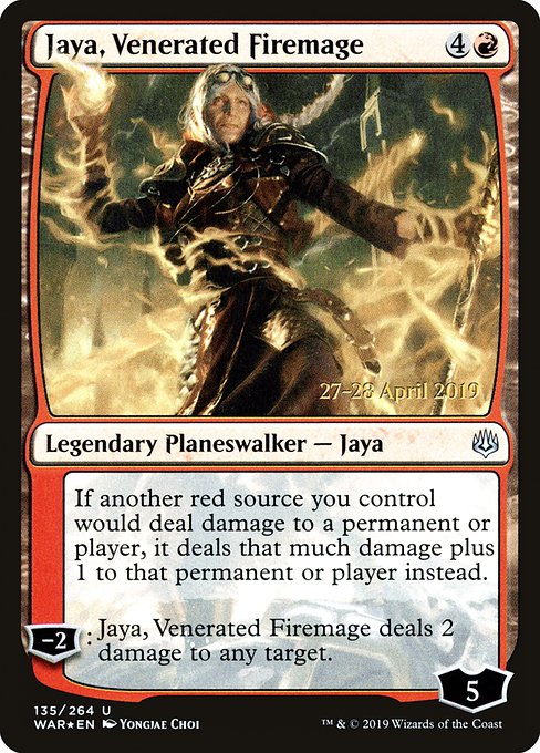 Jaya, Venerated Firemage (135s) [War of the Spark Promos]