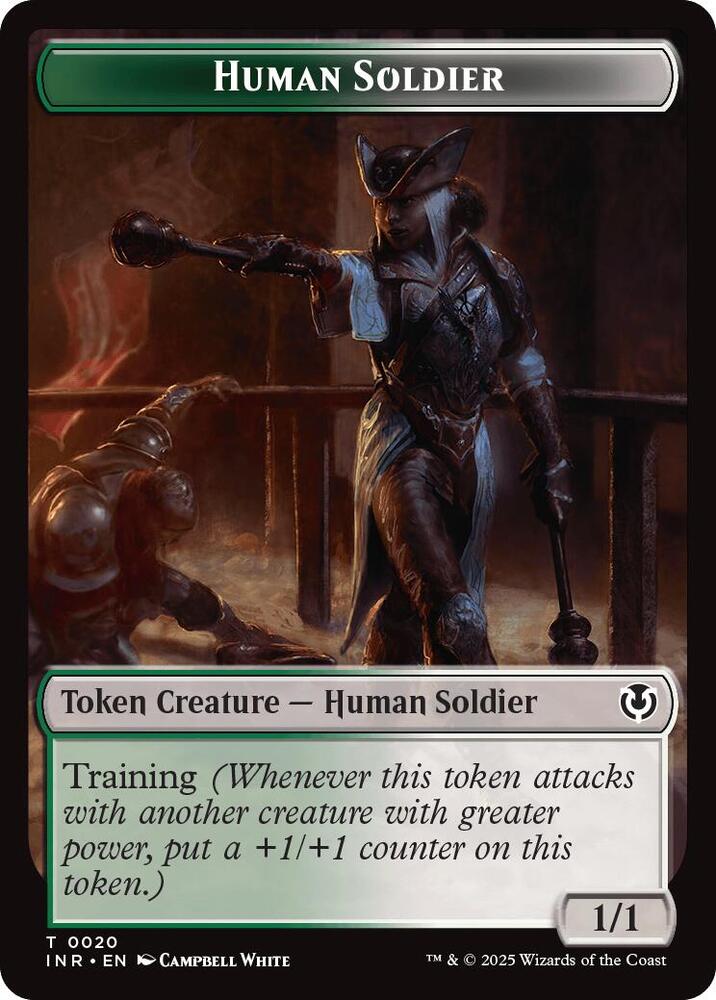 Human Soldier (0020) // Emblem - Tamiyo, Field Researcher Double-Sided Token (20 // 26) [Innistrad Remastered]