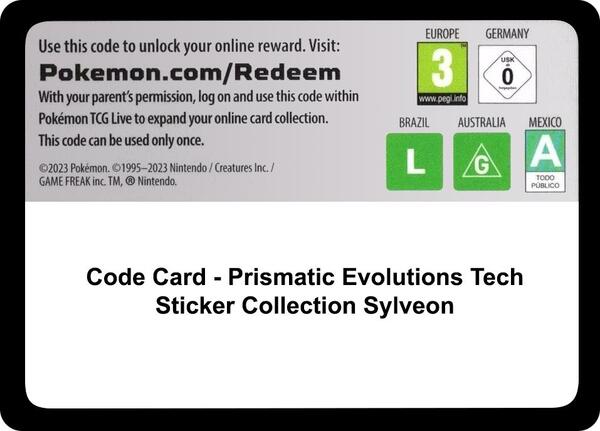Code Card - Prismatic Evolutions Tech Sticker Collection [Sylveon] [Miscellaneous Cards and Products]