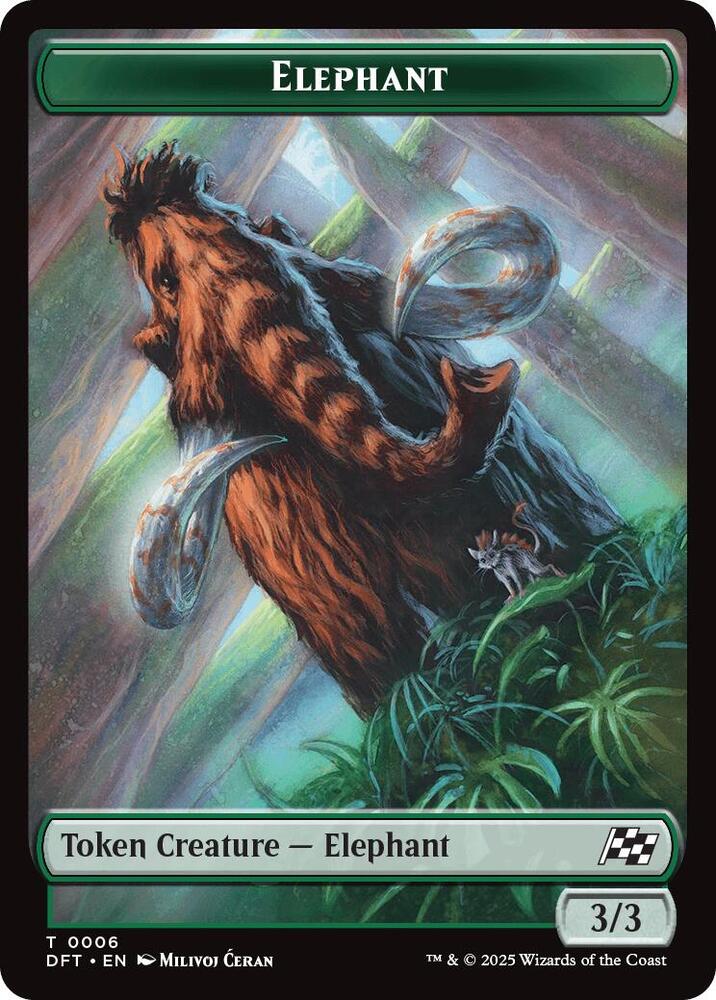 Elephant // Zombie (0003) Double-Sided Token (6 // 3) [Aetherdrift]
