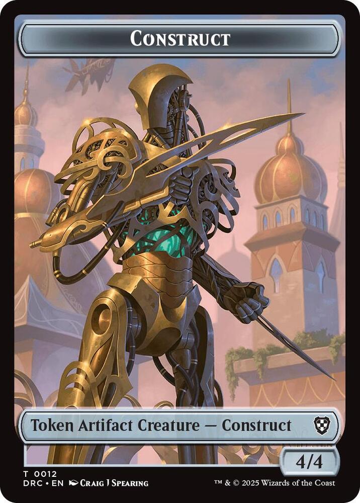 Construct // Golem (0013) Double-Sided Token (12 // 13) [Aetherdrift Commander]