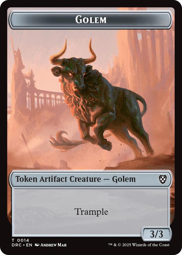 Golem (0014) // Thopter (0010) Double-Sided Token (14 // 10) [Aetherdrift Commander]