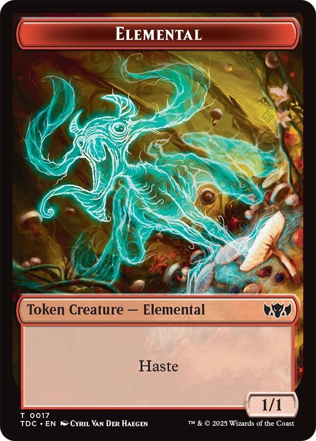 Elemental (0017) // Warrior Double-Sided Token (17 // 13) [Tarkir: Dragonstorm Commander]