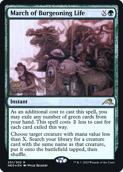 March of Burgeoning Life (201s) [Kamigawa: Neon Dynasty Promos]