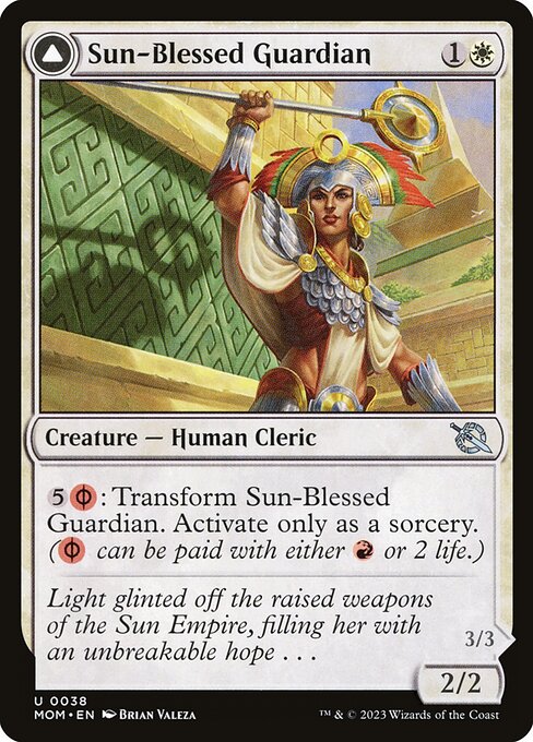 Sun-Blessed Guardian // Furnace-Blessed Conqueror (38) [March of the Machine]