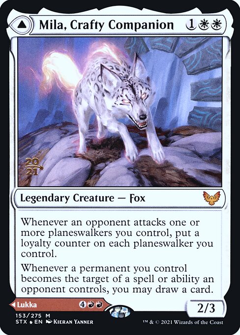 Mila, Crafty Companion // Lukka, Wayward Bonder (153s) [Strixhaven: School of Mages Promos]
