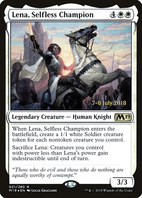 Lena, Selfless Champion (21s) [Core Set 2019 Promos]
