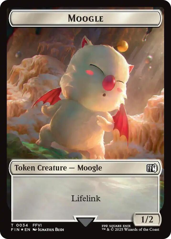 Moogle (0034) // Treasure (0036) Double-Sided Token (Surge Foil) (34 // 36) [Final Fantasy]
