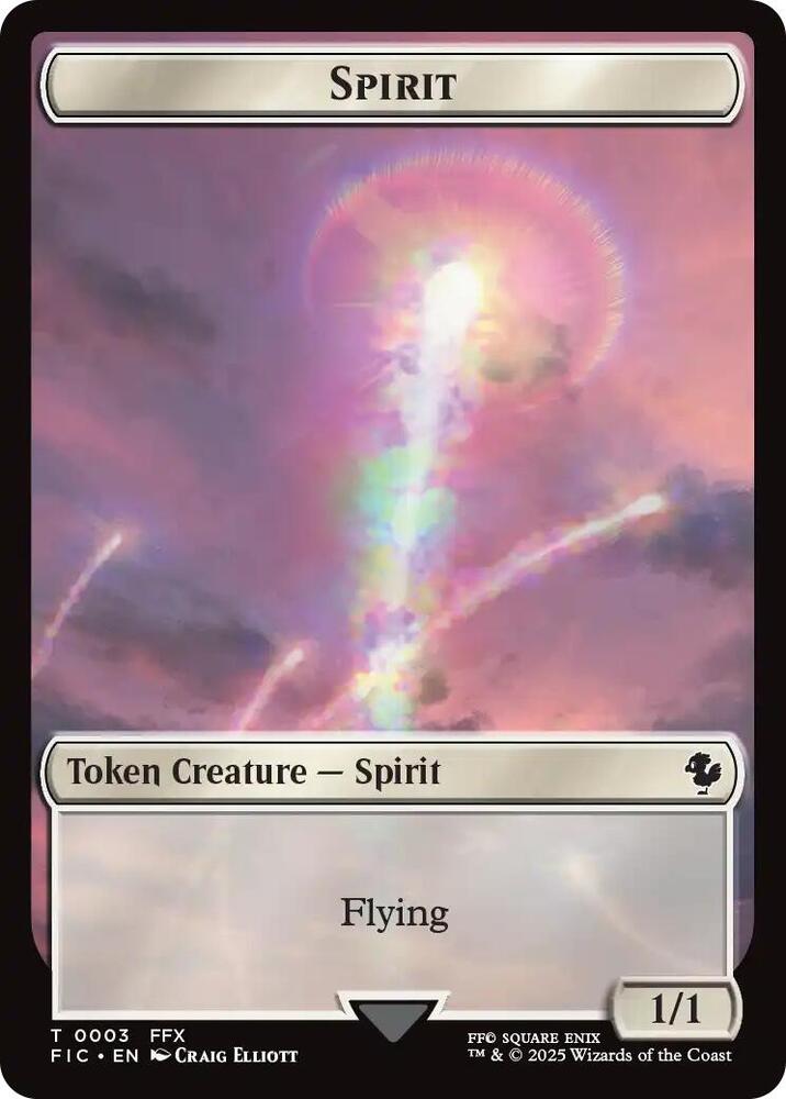 Spirit // Hero (0026) Double-Sided Token (Surge Foil) (3 // 26) [Final Fantasy Commander]
