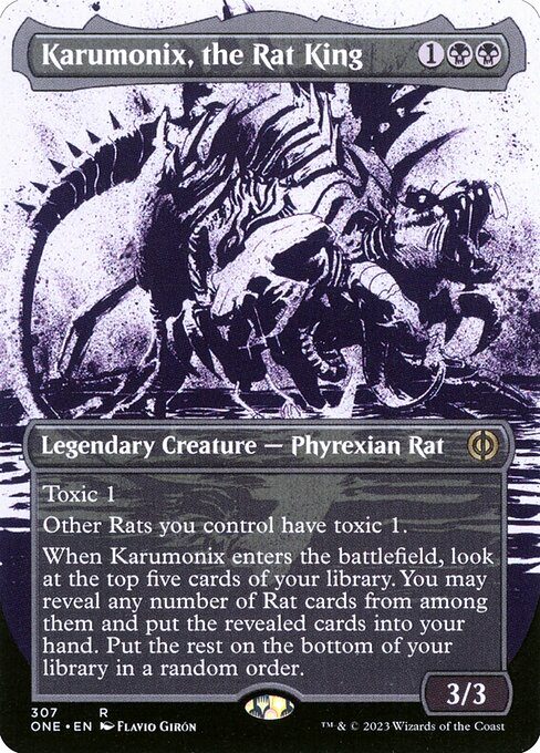 Karumonix, the Rat King (307) [Phyrexia: All Will Be One] [Showcase, Borderless]