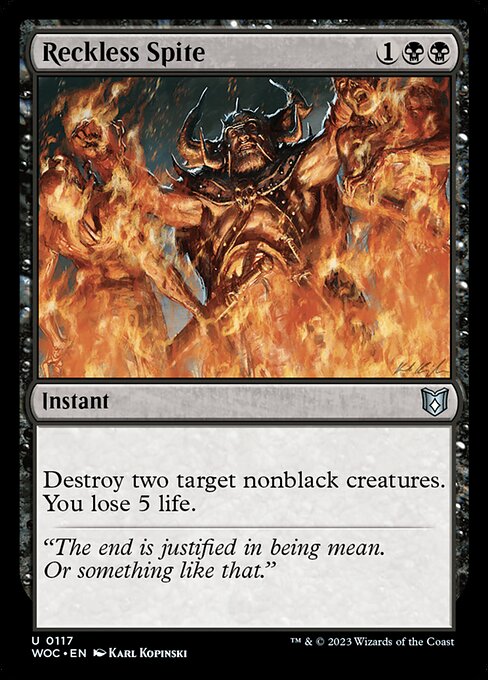 Reckless Spite (117) [Wilds of Eldraine Commander]
