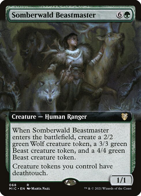 Somberwald Beastmaster (68) [Midnight Hunt Commander] [Extended Art]