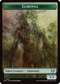 Elemental (0007) // Golem (0014) Double-Sided Token (7 // 14) [Edge of Eternities Commander]