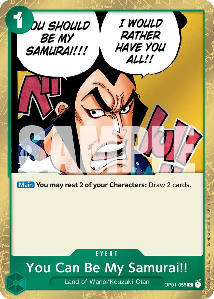 You Can Be My Samurai!! (Pirate Foil) (OP01-055) [Premium Booster -The Best- Vol. 2]