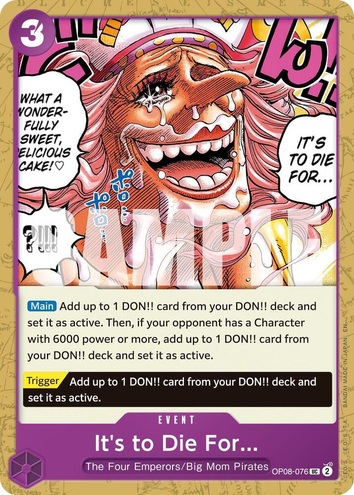 It's to Die For (Reprint) (OP08-076) [Premium Booster -The Best- Vol. 2]