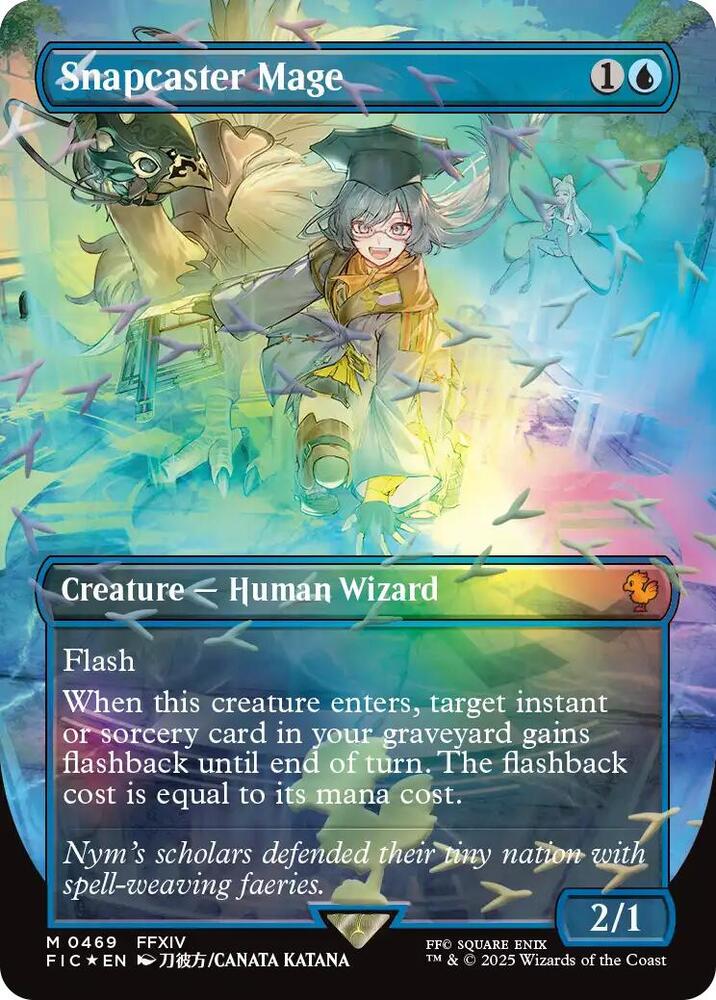 Snapcaster Mage (Borderless) (Chocobo Track Foil) (469) [Final Fantasy Commander]