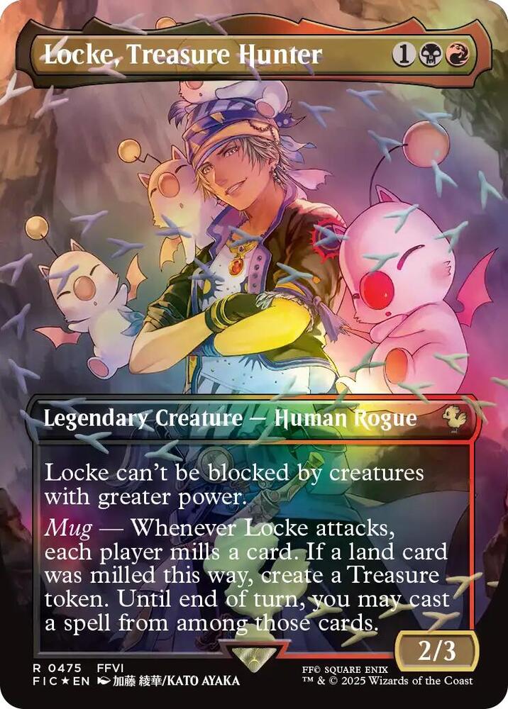 Locke, Treasure Hunter (Borderless) (Chocobo Track Foil) (475) [Final Fantasy Commander]